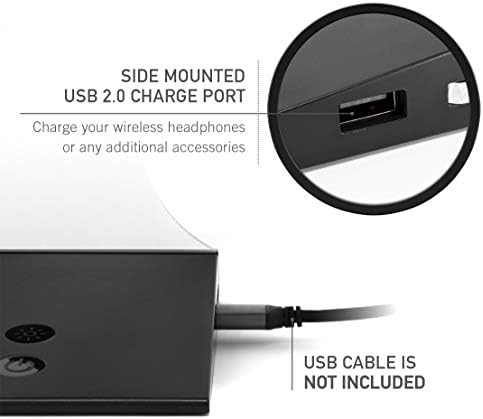 Поставка за слушалки Asterion RGB с USB зареждане - Акрилни дизайн с плаваща подсветка, който е Съвместим с