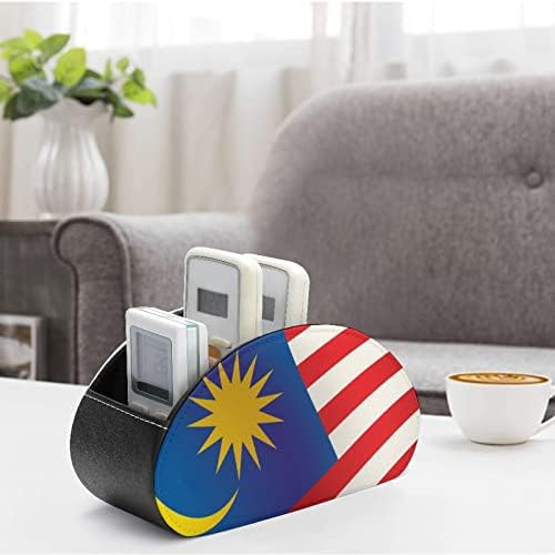 Притежателите на Дистанционното Управление с Флага Малайзия, Органайзер За Съхранение на Caddy, Изкуствена Кожа, Кутия с 5 Отделения за Стоки за Дома и Офиса