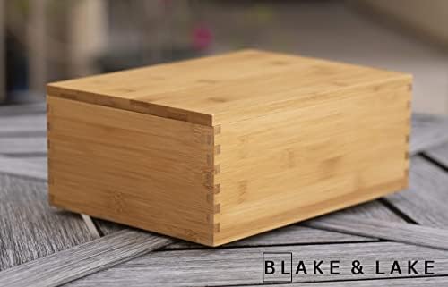 Дървена кутия за съхранение на Blake & Lake с капак - Големи дървени кутии за памет - Подарък кутия с капак За