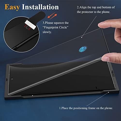 YWXTW [Отключване на пръстови отпечатъци е съвместим с Samsung Galaxy S23 Ultra Screen Protector Закалено стъкло