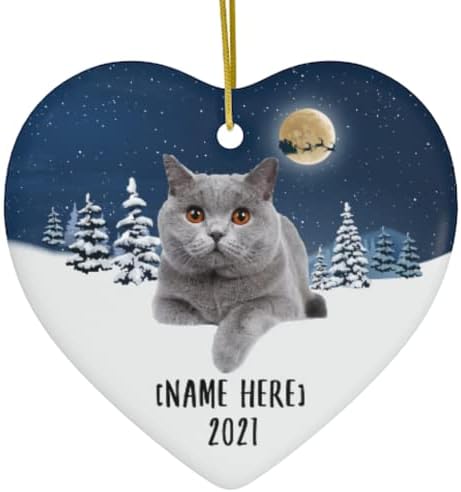 Сладки Украшения за Британската Короткошерстной Котки в 2023 Коледна Елха Персонализирани Лични Подаръци 2024