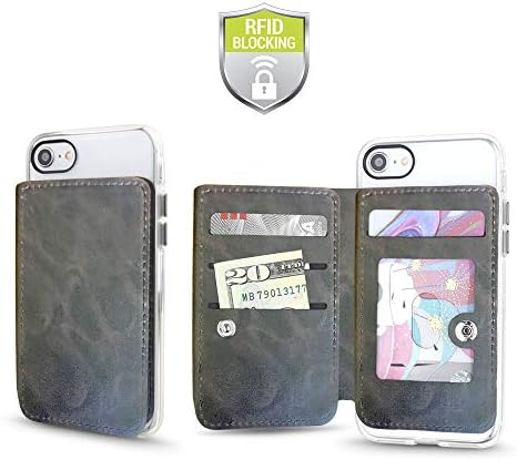 Чантата за мобилен телефон на гърба на телефона, притежател на лична карта, кредитна карта, защитено с RFID, съвместим