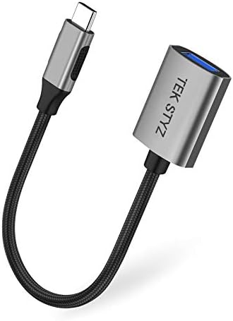 Адаптер Tek Styz USB-C USB 3.0 е обратно Съвместим с датчиците Honor Play 30 Plus OTG Type-C/PD за мъже и USB