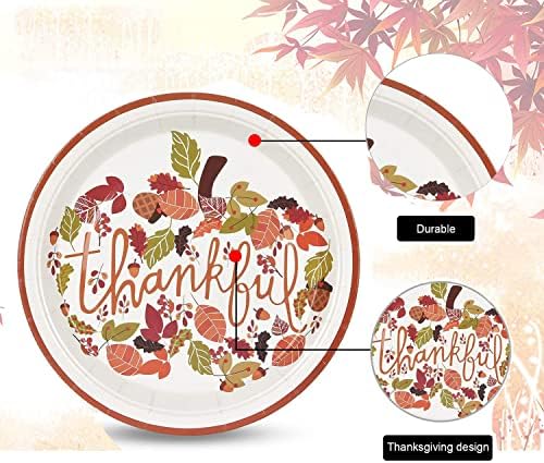 ДА ЖИВЕЕ Хартиени чинии за Деня на Благодарността, набор от прибори за еднократна употреба 10 предлага 10