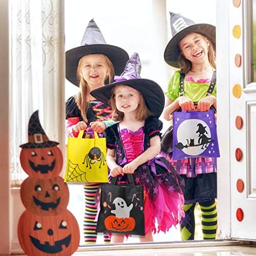 CCINEE 24 бр., Тъкани Торби за Предложения за Хелоуин, 8 Прекрасни Чанти с Шарките на Хелоуин, Вечерни Чанти с Дръжки за детски