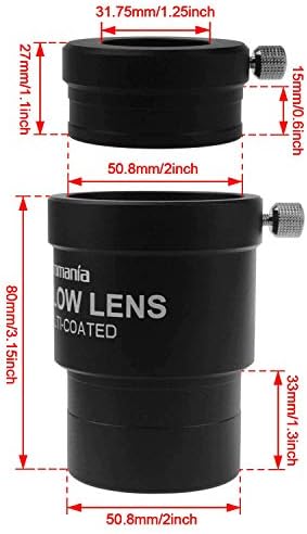 Обектив Astromania 2 2.5 X Barlow Lens - ви Позволява да използвате като окуляры 2, така и 1.25
