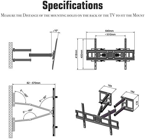 Стенни поставка за телевизор от неръждаема стомана скоби за повечето плоски извити телевизори с диагонал 32-70