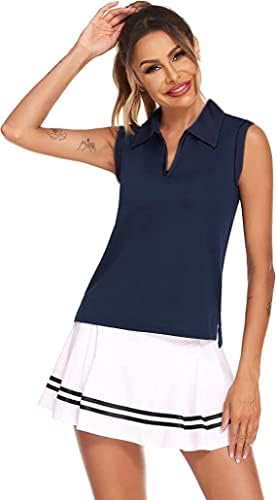 HOTLOOX Дамски Ризи Топка за Голф Без ръкави UPF 50 + Бързосъхнеща Тенис на Майк джоб с V-образно деколте S-XXL