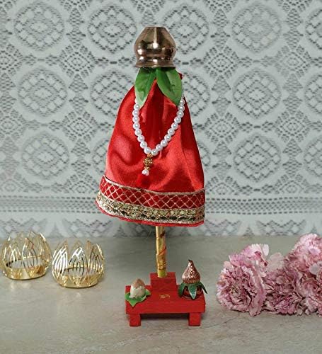 Експонат Itiha Red Gudi, Подарък Gudi Padwa, Връщане на Подарък, Подарък За нов дом (11 * 3 * 3 инча)