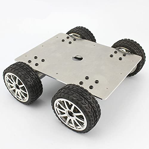 Dc двигател Davitu - Алуминиево шаси Smart Car с 4WD задвижване 6 133 об/мин и Аксесоари за робота-jouster - (Скорост (об/мин): самостоятелна монтаж, напрежение (v): пълен комплект)