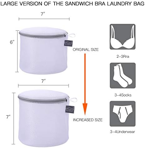 Опаковка от 3 мешочков за пране на деликатни сутиени - Чанта за дрехи от многослойна тъкан с висока пропускливост л - Чанта