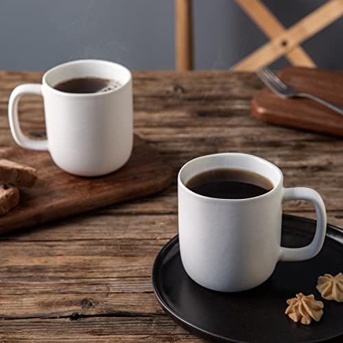 Набор от кафе на steins AmorArc 14 грама от 6, керамични чаши за кафе с голяма дръжка и една вълнообразна