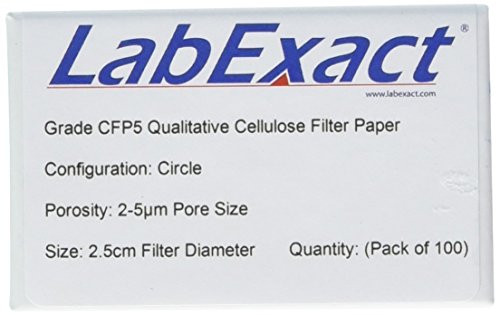 Висококачествена Целлюлозная Филтърна хартия LabExact 1200270 марка CFP5, 2-5 хм, 2,5 см (опаковка по 100 броя)