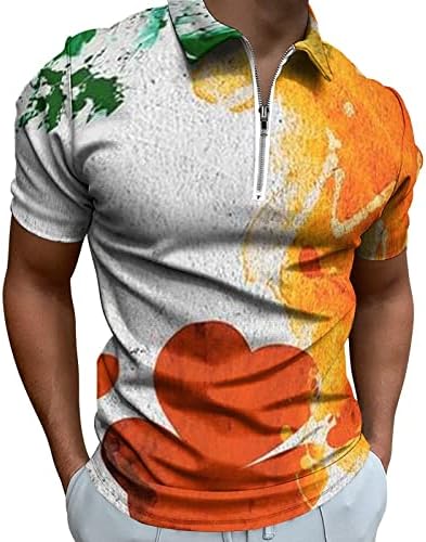 XXBR 2023 Нова Мъжка Риза в Деня на Св. Патрик, Модни и Ежедневни Риза с 3D Цифрово Принтом джоб с Ревери и Къс Ръкав, Отгоре-Защита