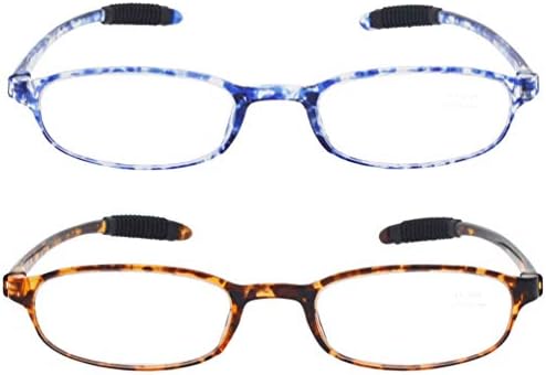 Леки очила за четене Mcoorn, гъвкави (от пластмаса с ефект на паметта), нечупливи очила за четене за мъже и жени
