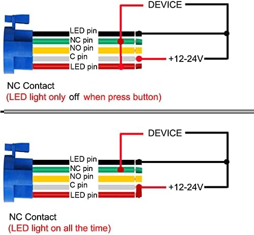 Gebildet 0,87 /22 мм Ключ ключ с капаче от неръждаема стомана 12-24 В/5A Led индикатор за захранване 1NO1NC SPDT ВКЛ Изкл Водоустойчив превключвател с кабелен конектор (син led)