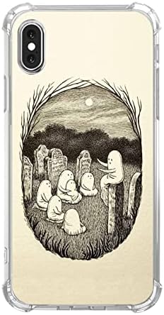 Калъф Nebruski Призрачен Шепот, който е Съвместим с iPhone Xs и X, Ретро Калъф Tomb Yard Хелоуин Дух, Сладък Пролетен Калъф