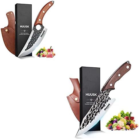 Нож за рязане на месо Huusk Cleaver Комплект с Японски Нож за Рязане на Месо за Кухня и улици, Коледни Подаръци за Деня на