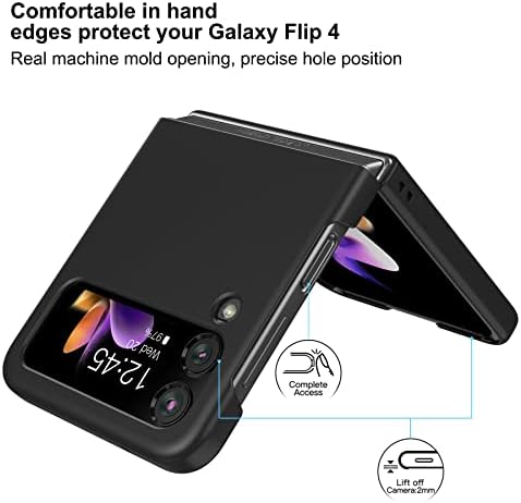 Калъф-за награда за Samsung Galaxy Z Flip 4 2022, ултра-тънък, монтиране Матиран КОМПЮТЪР с неплъзгащи дръжка, Пълна защита,