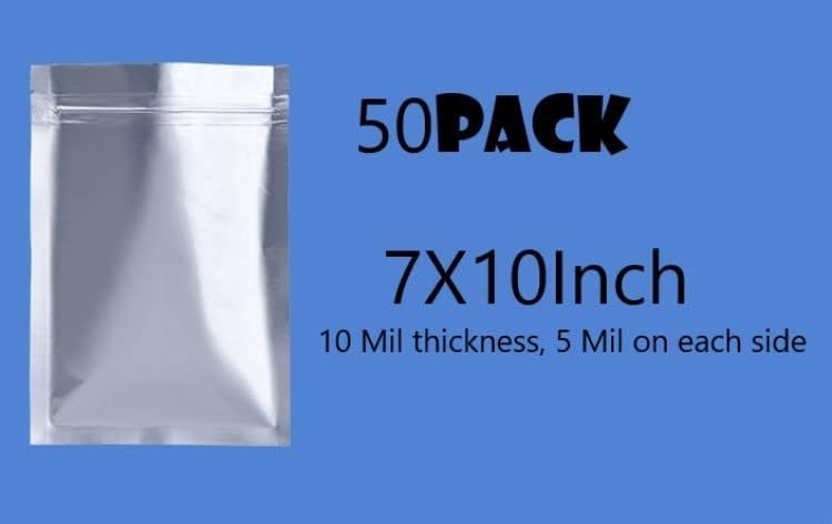50 Майларовых пакети за съхранение на хранителни продукти, Майларовые пакети Обем 1 Литър е 7 x 10 - с Дебелина