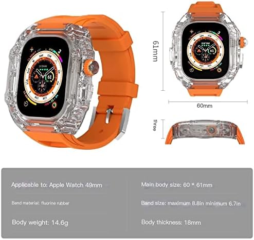 COEPMG за Apple Watch Band 8 Ultra 49mm Каишка за часовник Прозрачен калъф (Цвят: T, размер: Ultra 49 мм)