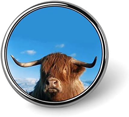 Шотландският Високият Крава На Жени в Ревера Кръгла Брошка Икона Бижу Артистична Декорация на Дрехи, Чанти Сватбен Подарък