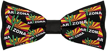 WEEDKEYCAT Кактус Флаг Аризона Забавен Вратовръзка Предварително Обвързани Официално Вратовръзки-Пеперуда Регулируема Папийонка С Принтом за Мъже