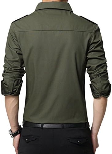 XTAPAN Мъжки Ежедневни Риза Slim Fit в памучна Риза с копчета и дълъг ръкав