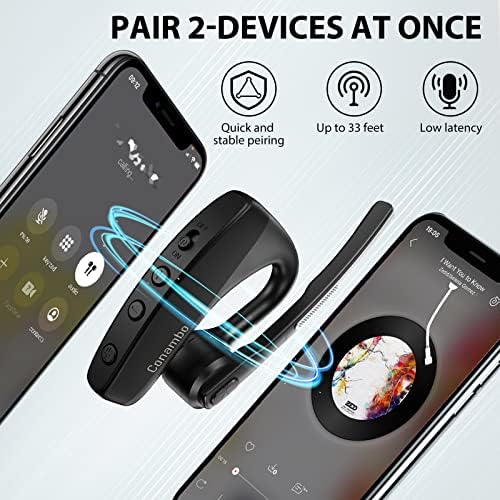 Conambo Bluetooth Слушалка V5.1, 720 часа В режим на готовност Безжична Слушалка CVC8.0 с Множество Микрофони, Шумоподавляющий Bluetooth-Слушалка за Мобилен телефон iPhone, Android Samsung