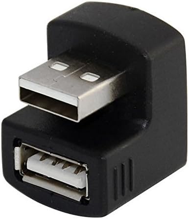 Удължител CY USB 2.0 A От мъжа към Жената Правоъгълен 90-180 градуса Черен