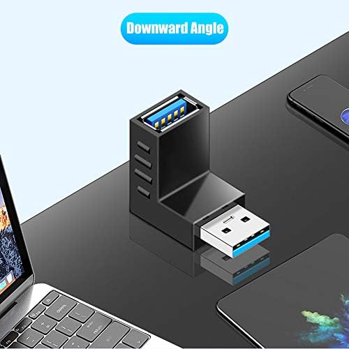 Warmstor 4-Нов адаптер и USB 3.0 за свързване на мъже и жени с наклон под ъгъл 90 градуса Нагоре и надолу Конектор USB Удължител-кабел