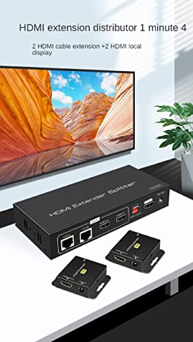HDMI Удължаване-Сплитер, 1080P @ 60Hz 1x4 дървен материал HDMI удължителен кабел За Ethernet на Няколко приемници hdmi