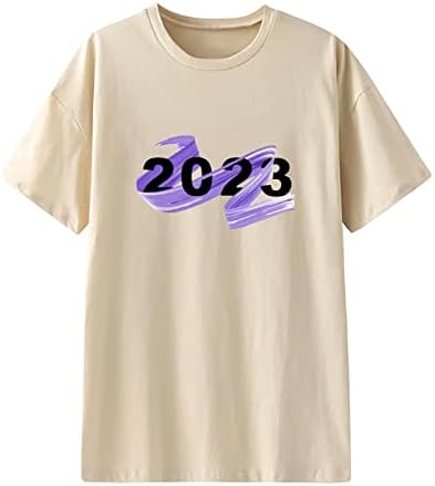 Есенно-Лятна Тениска с Къс ръкав за Жени, Мека Удобно Облекло 2023, Графична Основна Ежедневна Тениска с Кръгло