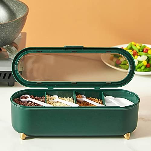 Кутия за съхранение на Сос lynn Household В буркан за подправки (Зелено / Оранжево/Бяло)