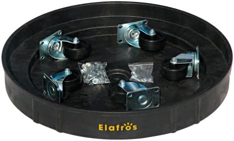 ELAFROS 30-галлонная и 55-галлонная Тежкотоварни Пластмасова количка за барабаните – стабилна Пластмасова количка
