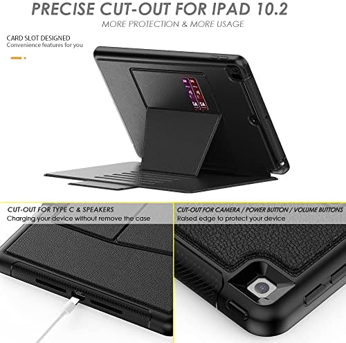 Калъф REMOJANO за iPad 9-ти / 8-ви / 7-то поколение, Магнитна стойка с различни ъгли на наклон, устойчив на удари