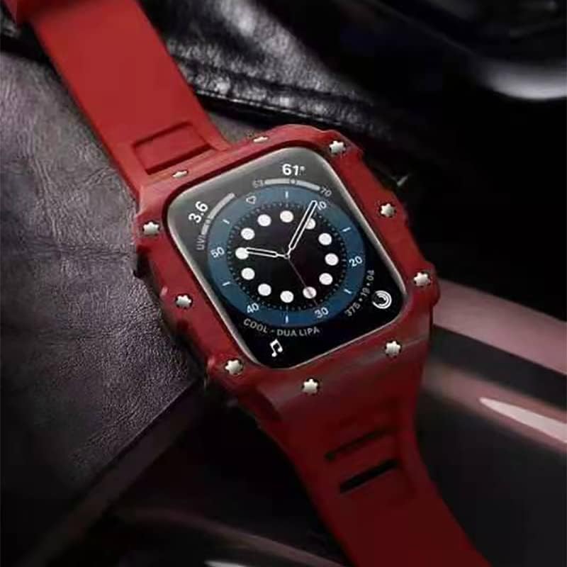 Силиконов ремък EKSIL за Apple Watch Band 40 мм 44 мм, от карбон/Керамични Bezel за iwatch series 8 7 41 мм