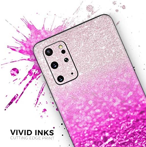 Дизайн Skinz Ярко розово със сребрист блясък, Изчезва Защитен Винил калъф-стикер, който е Съвместим с Samsung Galaxy S20 (тампон