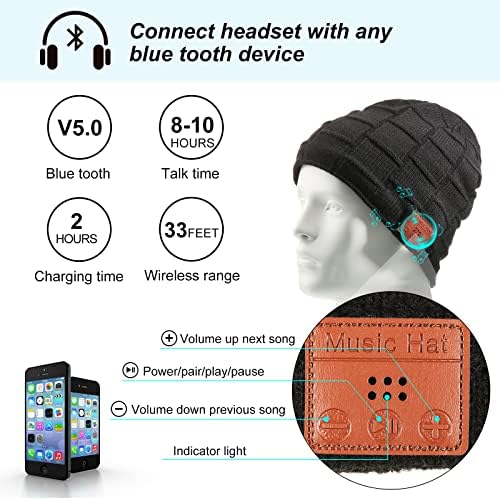 Bluetooth Комплект Шапка включва в себе си 2 броя Bluetooth Beanie Шапка Безжични Зимни шапки Bluetooth 2 Чифта Зимни Ръкавици