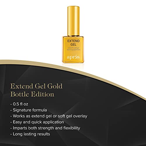 Флакон Après Нокти Extend Gold Gel | 30 мл | Premium качество | Мек гел, Лепило за върховете на Gel-X, Лесно нанасяне,