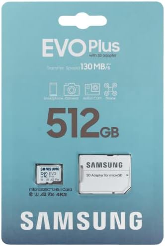 Карта памет Samsung 512GB Evo Plus microSD Class 10 SDXC с адаптер MB-MC512KA В комплект с (1) за Всички, с изключение на устройство