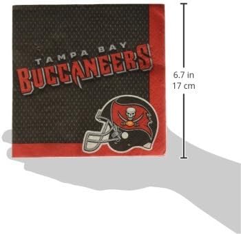 Хартиени салфетки за обяд Tampa Bay Buccaneers - 6,5 x 6,5 - Цветни - Опаковка от 16 броя
