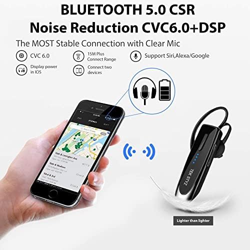 Слушалки TEK STYZ, съвместима с Samsung Galaxy S22 5G, безжична слушалка-подложка Bluetooth 5,0, водоустойчив IPX3, два микрофона, намаляване на шума (черен /сребърен)