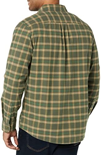 Мъжки облегающая Фланелевая риза Goodthreads от еластичен плат с дълъг ръкав