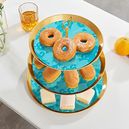 Набор на Каботажните за Торта, 3-Те Уровневые Влакчета За Кифли, многократна употреба Кондитерское Ястие за Сватба, Рожден