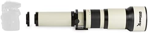 Професионален динамичен 650-1300-мм телеобектив Ultimaxx с набор от адаптори RF T-Mount, съвместим с Canon EOS