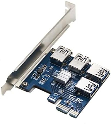 Конектори PCI-E до PCI-E Странично Card Адаптер 1 Завой 4 Слота PCI-Express 1x-16x USB 3.0 Адаптер, PCIe Конвертор за майнинга