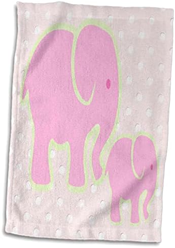 3 Кърпи за мама и бебе с Розови слониками в Розово и Бяло грах (twl-44768-1)