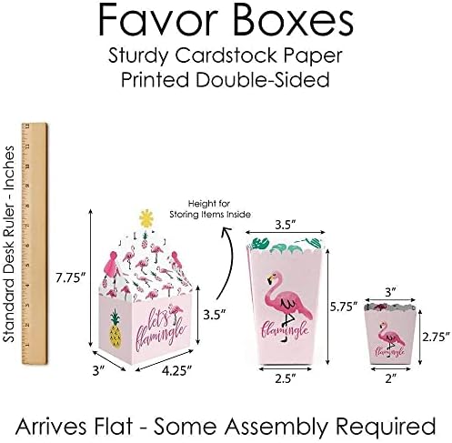 Big Dot of Happiness Розово Фламинго - Парти в стил ананас - Подарък кутия за предложения за летни партита в тропиците