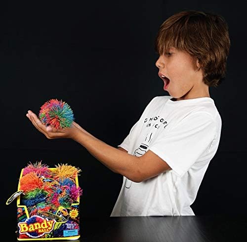 Играчки Fluff Toss Топка Bandy (24 топчета в асортимент) от JA-BG Stringy Каучукови Топки за деца и възрастни. Играчка-непоседа